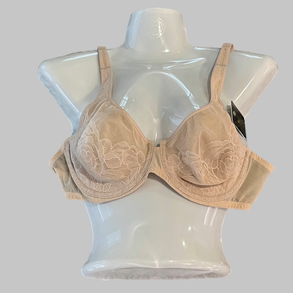Wacoal Stark Beauty Bra Womens 38C Nude Unlined Full Coverage Underwire New